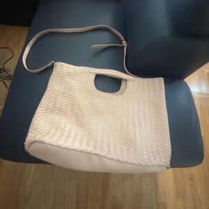 Anthropologie Woven Shoulder Bag in Light Beige